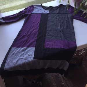 Midi Block Patterned Sweater Dress